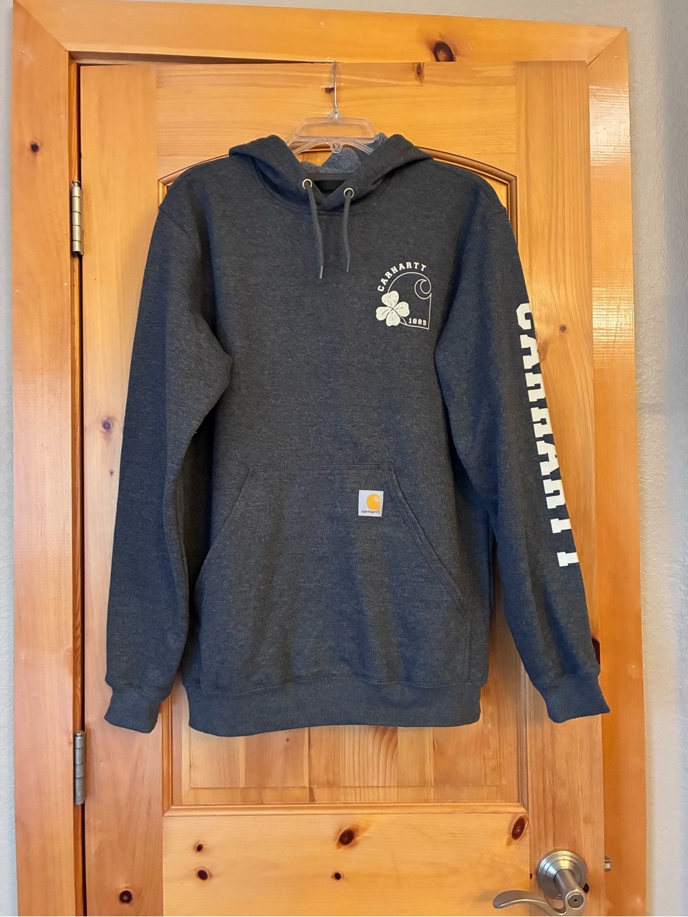 Carhartt Men’s Charcoal Shamrock Logo Hooded Sweatshirt